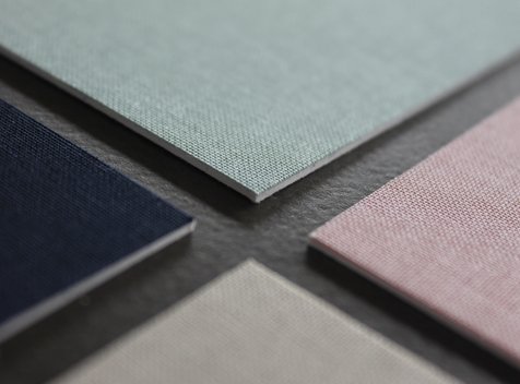 bijzonder en uniek drukwerk linnen kaartje verkrijgbaar in 4 kleuren